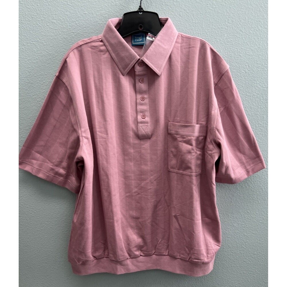 New Tropi-Cool Men’s XLG-RG Short Sleeve Tone on Tone Apricot Knit Shirt Vintage